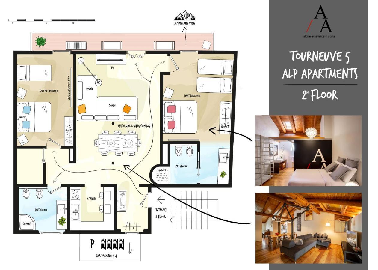 Alp Apartments Ski & Bike - Tourneuve5 Aosta Exteriér fotografie